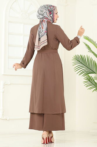 moda selvim طقم بيج غامق 2697SL432 - Thumbnail