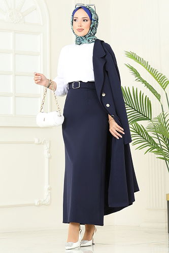 moda selvim طقم كحلي 2697SL432 - Thumbnail