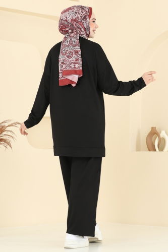 moda selvim طقم أسود 2699AYD574 - Thumbnail