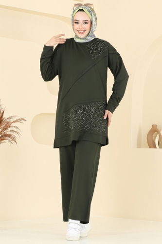 moda selvim طقم اخضر عفني 2699AYD574 - Thumbnail