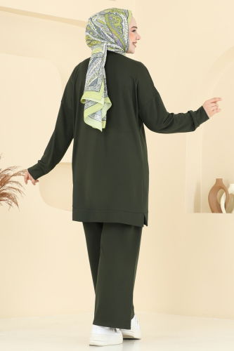 moda selvim طقم اخضر عفني 2699AYD574 - Thumbnail