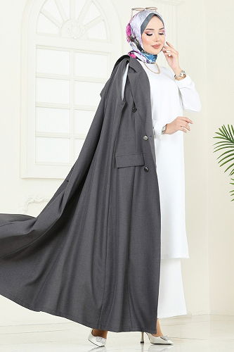 moda selvim طقم رمادي غامق & سكري 2699SL432 - Thumbnail