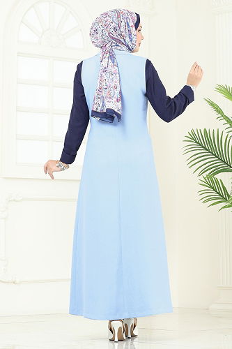 moda selvim Combined 2699SL432 Baby Blue & Navy Blue - Thumbnail