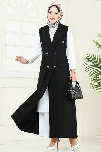 moda selvim طقم اسود سكري 2699SL432 - Thumbnail