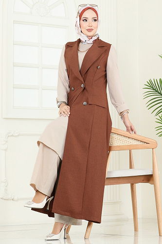 moda selvim طقم عسلي وبيج 2699SL432 - Thumbnail