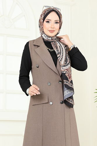 moda selvim طقم بيج وأسود 2699SL432 - Thumbnail