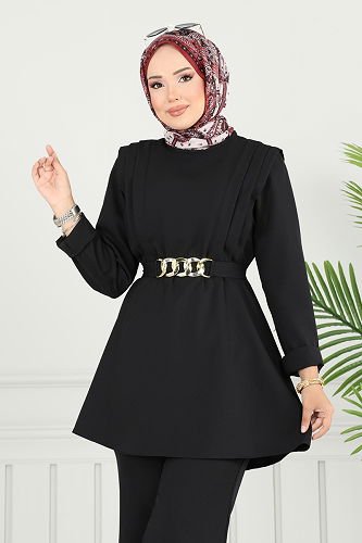 moda selvim طقم أسود 2700SL432 - Thumbnail