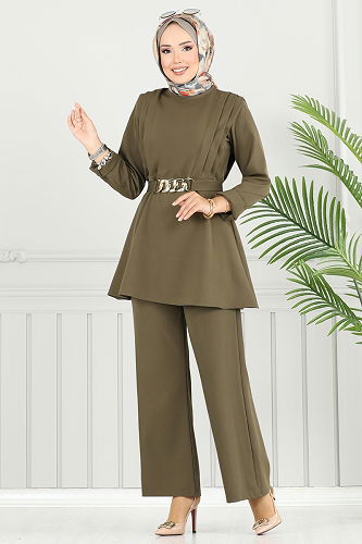 moda selvim طقم اخضر عفني 2700SL432 - Thumbnail