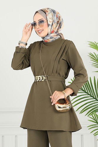 moda selvim طقم اخضر عفني 2700SL432 - Thumbnail