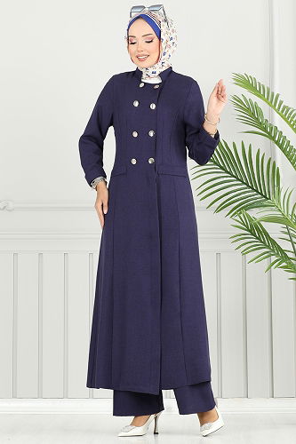 moda selvim طقم كحلي 2701SL432 - Thumbnail