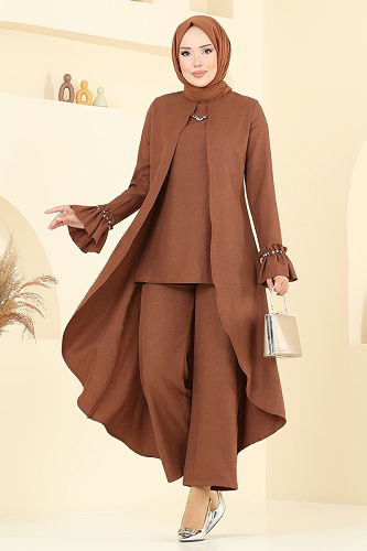 moda selvim طقم بني 2702SL432 - Thumbnail