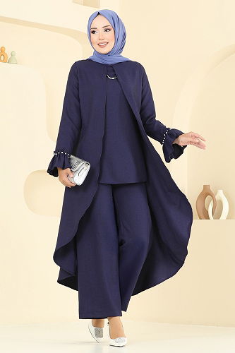 moda selvim طقم كحلي 2702SL432 - Thumbnail