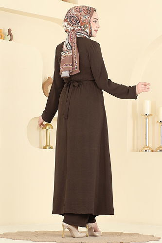 moda selvim طقم بني 2702TPK1167 - Thumbnail