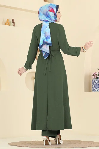 moda selvim طقم اخضر عفني 2702TPK1167 - Thumbnail