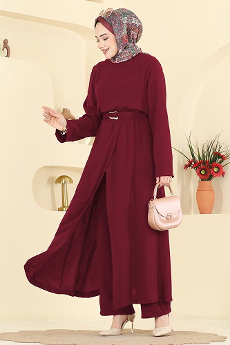 moda selvim Combined 2702TPK1167 Light Burgundy - Thumbnail