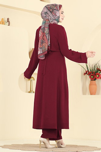 moda selvim Combined 2702TPK1167 Light Burgundy - Thumbnail