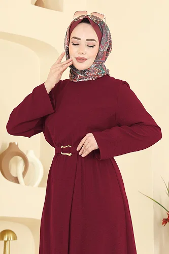 moda selvim طقم خمري 2702TPK1167 - Thumbnail