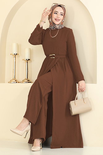 moda selvim طقم عسلي 2702TPK1167 - Thumbnail