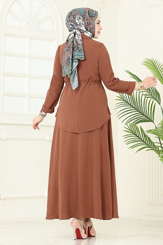 moda selvim طقم بني فاتح 2703SL432 - Thumbnail