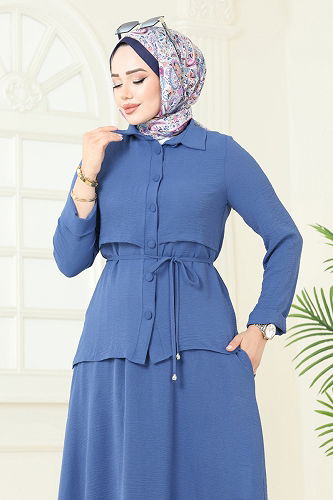 moda selvim طقم أزرق فاتح 2703SL432 - Thumbnail