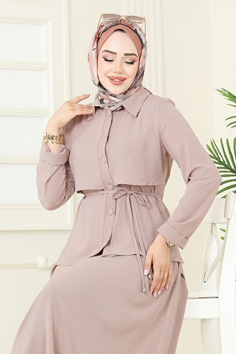 moda selvim طقم بيج 2703SL432 - Thumbnail