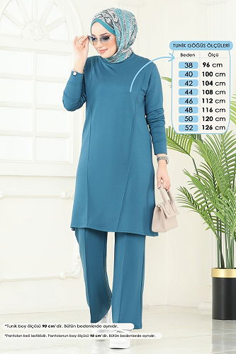 moda selvim طقم بترولي 2704AYD574 - Thumbnail