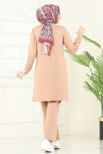 moda selvim طقم بيج 2704AYD574 - Thumbnail