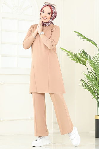 moda selvim طقم بيج 2704AYD574 - Thumbnail