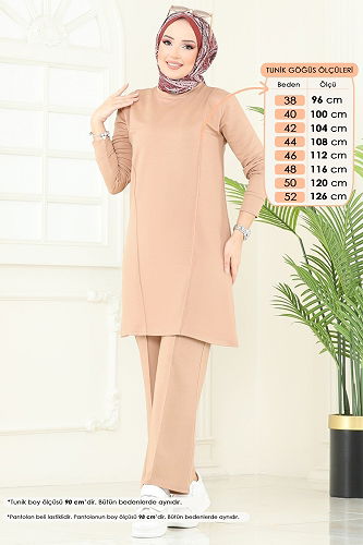 moda selvim طقم بيج 2704AYD574 - Thumbnail