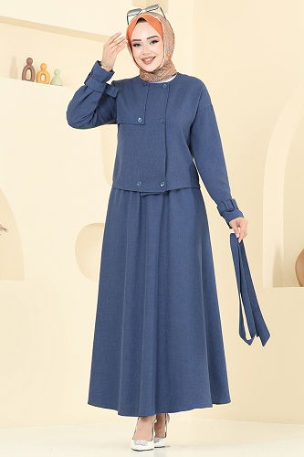 moda selvim طقم أزرق غامق 2704SL432 - Thumbnail