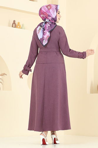 moda selvim طقم ليلكي غامق 2704SL432 - Thumbnail