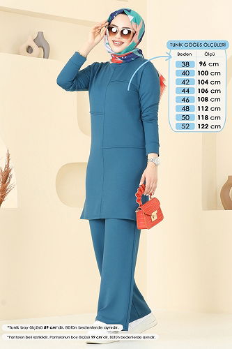 moda selvim طقم بترولي 2705AYD574 - Thumbnail