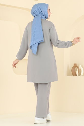 moda selvim طقم رمادي 2706AYD574 - Thumbnail