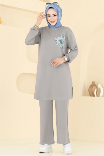 moda selvim طقم رمادي 2706AYD574 - Thumbnail