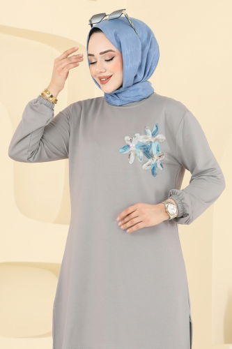 moda selvim طقم رمادي 2706AYD574 - Thumbnail