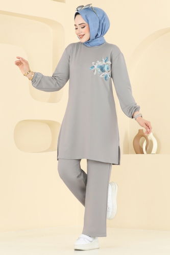 moda selvim طقم رمادي 2706AYD574 - Thumbnail