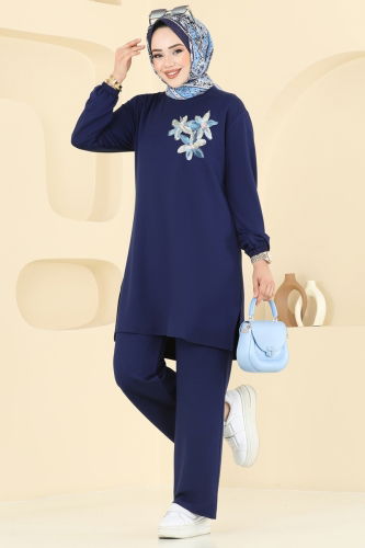 moda selvim طقم كحلي 2706AYD574 - Thumbnail