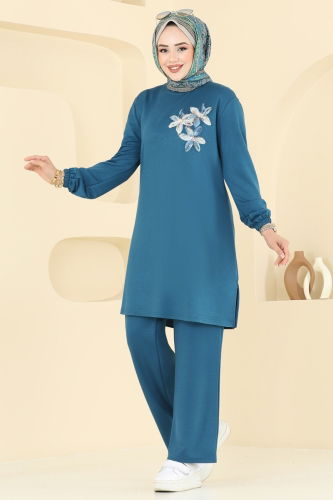 moda selvim طقم بترولي 2706AYD574 - Thumbnail