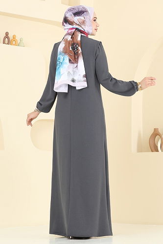 moda selvim طقم رمادي غامق 2706SL432 - Thumbnail