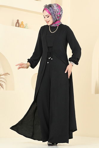 moda selvim طقم أسود 2706SL432 - Thumbnail