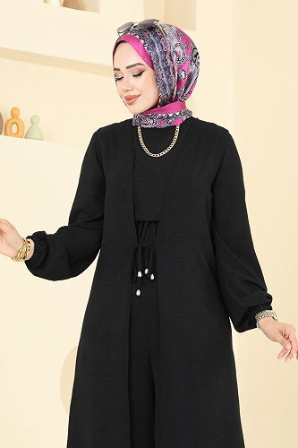 moda selvim طقم أسود 2706SL432 - Thumbnail