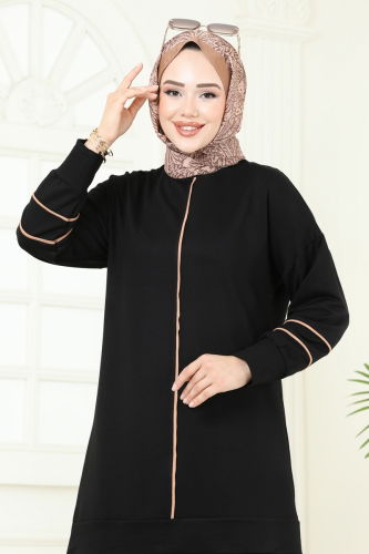 moda selvim طقم أسود 2707AYD574 - Thumbnail