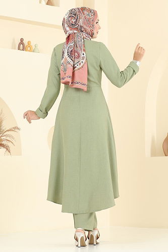 moda selvim طقم أخضر عشبي 2707SL432 - Thumbnail