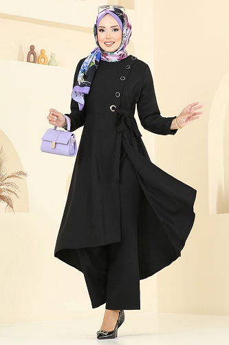 moda selvim طقم أسود 2707SL432 - Thumbnail