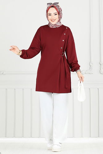 moda selvim طقم خمري و سكري 2708AYD574 - Thumbnail