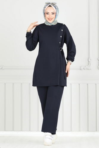 moda selvim طقم كحلي 2708AYD574 - Thumbnail