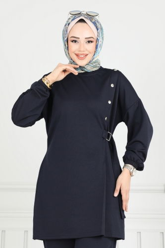 moda selvim طقم كحلي 2708AYD574 - Thumbnail