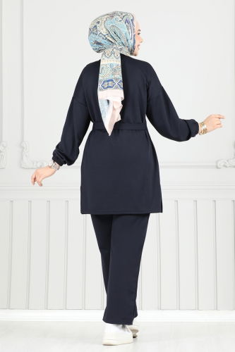 moda selvim طقم كحلي 2708AYD574 - Thumbnail