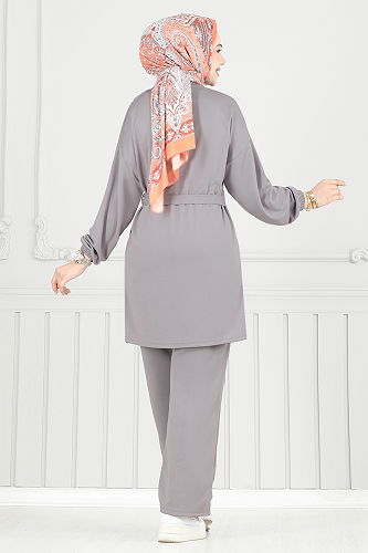 moda selvim طقم رمادي 2708AYD969-M - Thumbnail