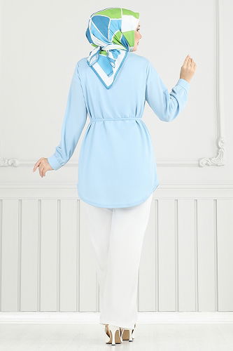 moda selvim Combined 2709AYD574 Baby Blue & Ecru - Thumbnail